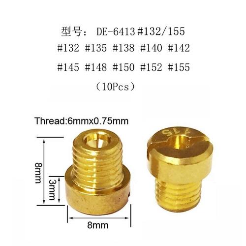 Kit De Jet Principal De Carburateur De Course M6,Avec Filetage De 6mm,Buse D'injecteur De Taille 66 À 155,Pour Dellorto Phbh Phbl Frd Phf Vhb Vhsh,10 Pièces - Type A-04