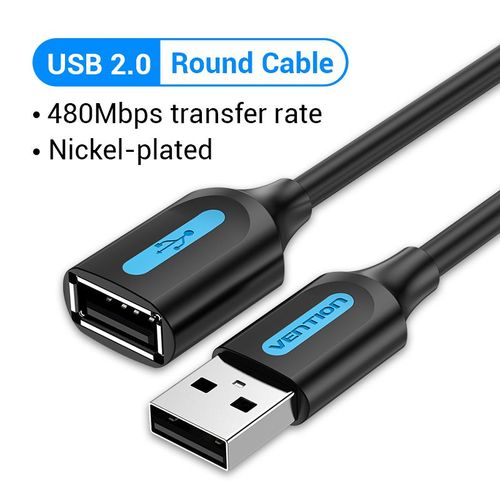 câble d'extension USB 2.0 pour Smart TV,SSD,Xbox One,ordinateur portable,vitesse rapide,1m 2M 3m 5m- USB 2.0 Black CBI-1m