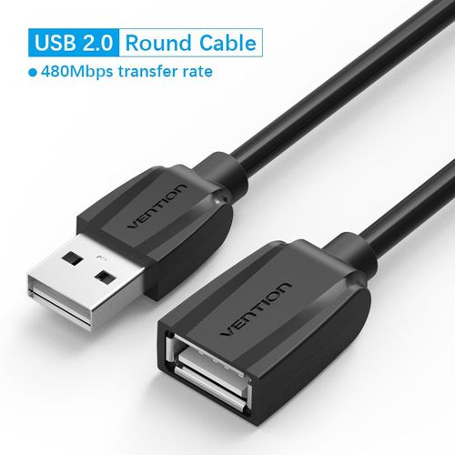câble d'extension USB 2.0 pour Smart TV,SSD,Xbox One,ordinateur portable,vitesse rapide,1m 2M 3m 5m- [USB 2.0 Black A44]-1,5m