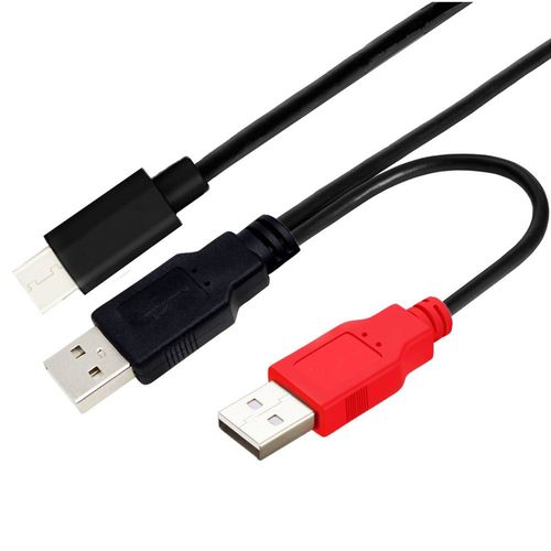 Câble de données de type Y pour imprimante à disque dur mobile 0.8m Double tête USB-B USB 2.0 Micro Mini 5pin Type-c - Type-c-0.8 m