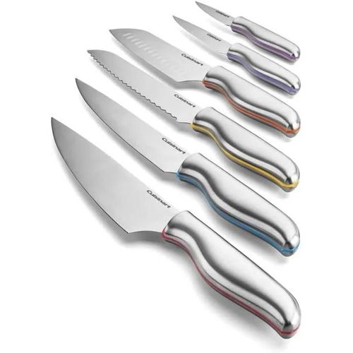 Cuisinart - C77-12pcs - Lot De 12 Couteaux De Cuisine Avec Bloc - Collection Color Brand.