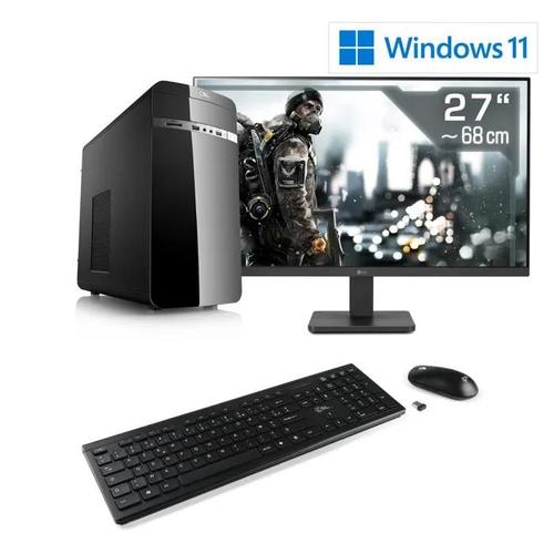 PC de bureau, CSL Computer, M11330H, Core i5-12400, UHD Graphics 730, 16 Go DDR4 RAM, M.2 SSD 500 Go, 27 pouces Full-HD, Win 11