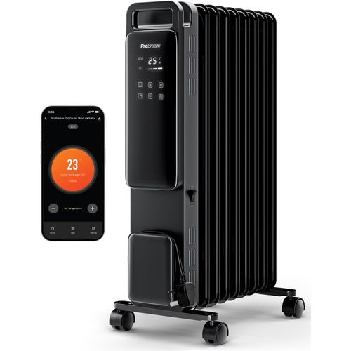 Radiateur Bain D'Huile Connecté 2500W 11 Éléments - Chauffage Électrique, Contrôle Via App, Mode Économique, 3 Modes Chauffage, Thermostat Réglable, Sécurité Anti-Basculement & Minuteur 24H