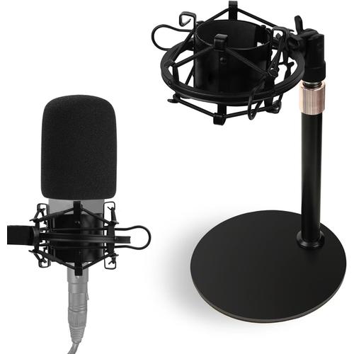 At2020 Support De Microphone, Réglable Pied De Micro Support Avec Suspension Antichoc, Filtre Anti-Pop, Base Lestée En Métal, Pour Micro Audio Technica At2020 At2020Usb At2020Usb + At2035