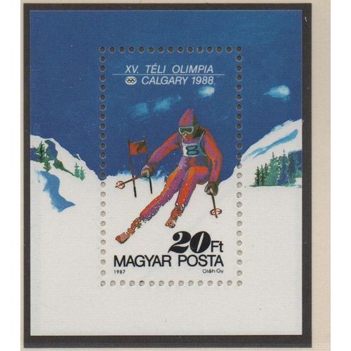 Hongrie Timbre Jeux Olympiques De Calgary 1988