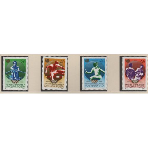 Hongrie Timbres Jeux Olympiques De Seoul 1988