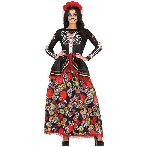 Déguisement Catrina Fleurs - Fiestas Guirca, S.L. - Noir - Femme - Halloween Et Fêtes Terrifiantes