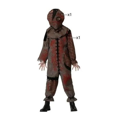 Déguisement Enfant Poupée Vaudou - Atosa - Costume Halloween - Marron - Imitation Lin Et Tartan