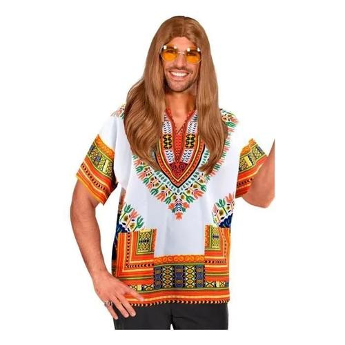 Chemise Hippie Dashiki - Widmann - Xxl - Noir - Adulte