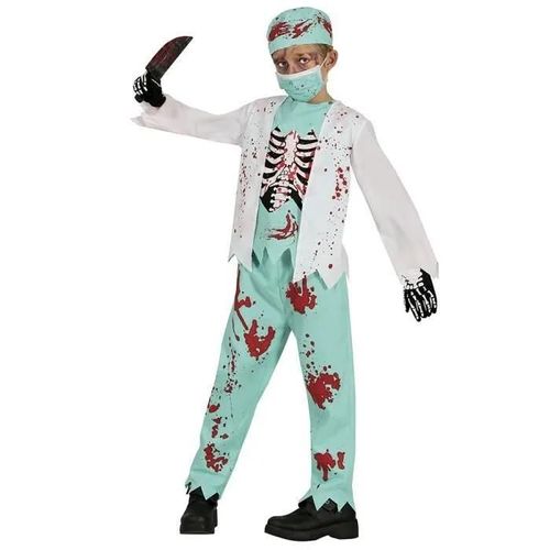 Déguisement Chirurgien Zombie Squelette Garçon 10/12 Ans - Vert - Halloween