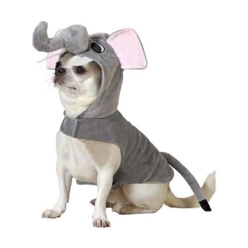 Déguisement D'eléphant - Atosa - Déguisement D'eléphant - Velours Gris - Taille Ajustable - Pour Chien