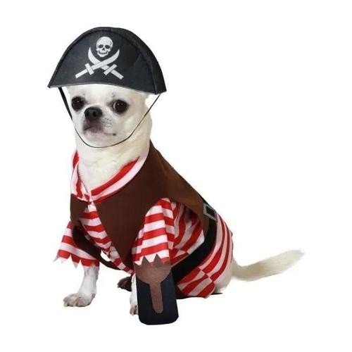 Déguisement De Pirate - Atosa - Chien - Multicouleur - Tissu À Rayures - Chapeau En Feutrine