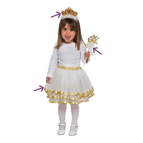 Kit De Princesse Or Pour Bébé: Diadème, Baguette Et Jupe