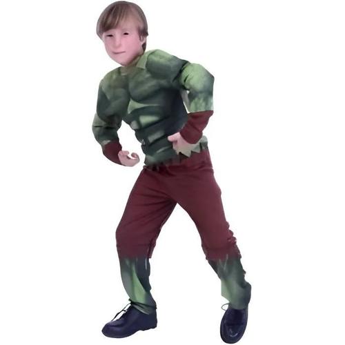 Déguisement Enfant Hulk - Marvel - Costume Avec Muscles - Taille 7/9 Ans Et 10/12 Ans