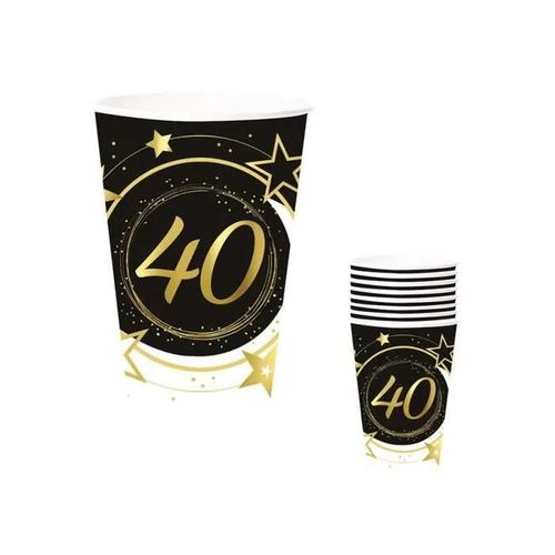 Lot De 6 Verres 40 Ans 240 Ml (90 Cm)