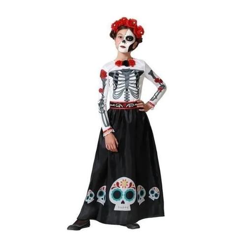 Déguisement Fille Squelette Mexicain - Atosa - Taille 5/6 Ans - Halloween/Dia De Los Muertos