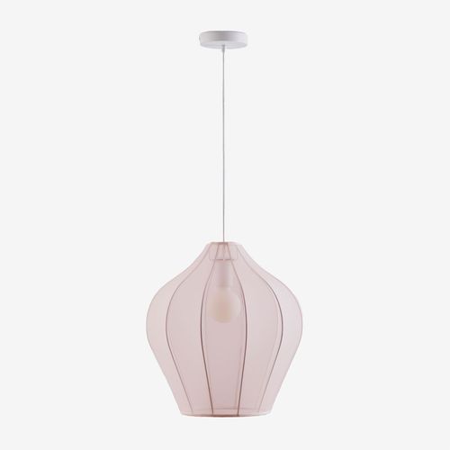 Plafonnier Belisa En Métal Et Tissu Rose Barbe À Papa Ø40 Cm