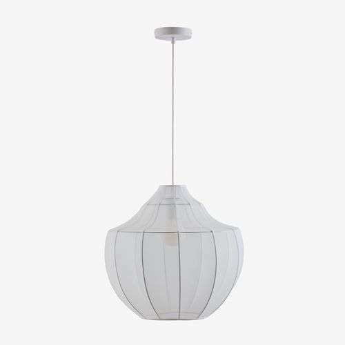 Plafonnier Adaya En Métal Et Tissu Blanc