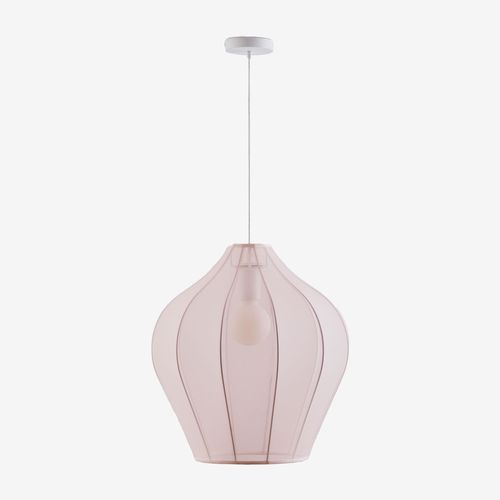 Plafonnier Belisa En Métal Et Tissu Rose Barbe À Papa Ø60 Cm
