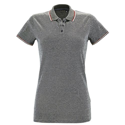 Polo Chiné Manches Courtes - Femme - 02082 - Noir Chiné
