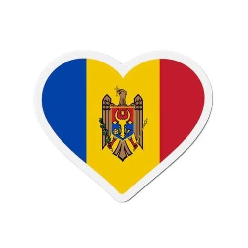 Aimant Coeur Drapeau de la Moldavie 50 pièces en 8cm