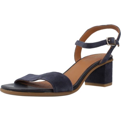 Chaussures Geox Sandales Talons Aurely Suède Bleu