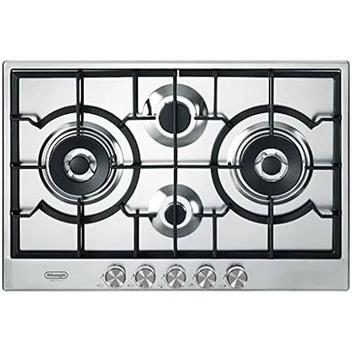 Piano de cuisson De'Longhi NSL475X - 4 feux de gaz - Acier inoxydable - Grilles en fonte