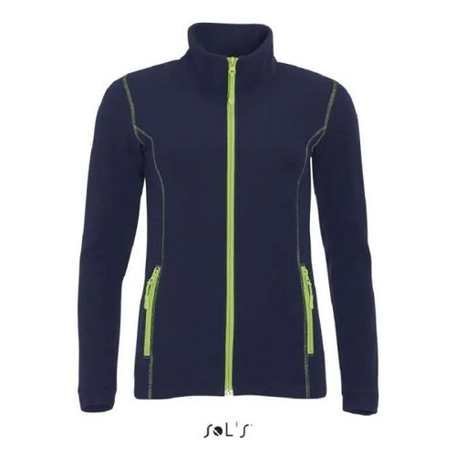 Micropolaire Nova Femme Marine/Vert Pomme - L - Manches Longues - Anti-Bouloche - Coupe Ajustée