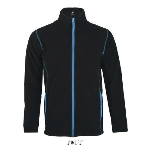 Micropolaire Nova Homme Noir/Aqua - L - Ski - Manches Longues - Anti-Bouloche - Respirant