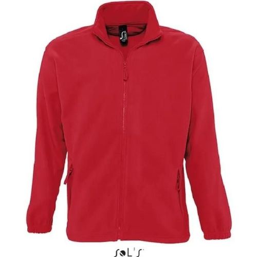 Veste Polaire North Homme Rouge - S - Multisport - Anti-Bouloche - Coupe Ajustée - Poignets Élastiques