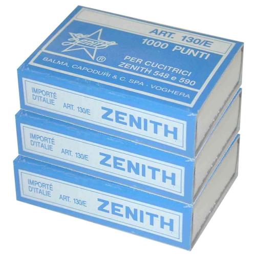 Zenith Lot De 3 Boîtes De 1000 Agrafes 130/E 6/4mm En Acier