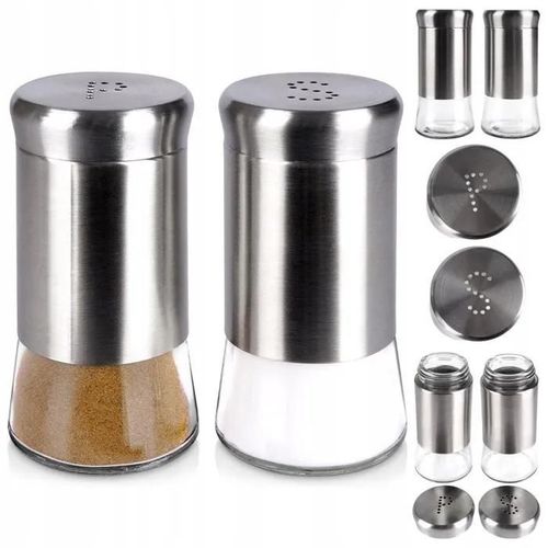 Salière Et Poivrière En Verre, Set De 2 Pièces