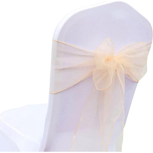 N?Ud De Chaise En Organza - N?Uds De Chaise - Chemin De Table - N?Uds De Chaise - Pour Mariage, Fête, Anniversaire, Événements, Noël - 18 X 275 Cm - 20 Couleurs Champagne