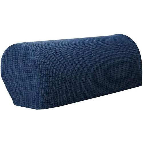 Lot De 2 Housses D'accoudoir Réglables En Élasthanne Antidérapant Pour Chaise, Canapé, Fauteuil, Canapé - Bleu Foncé - Normal (2 Pièces)