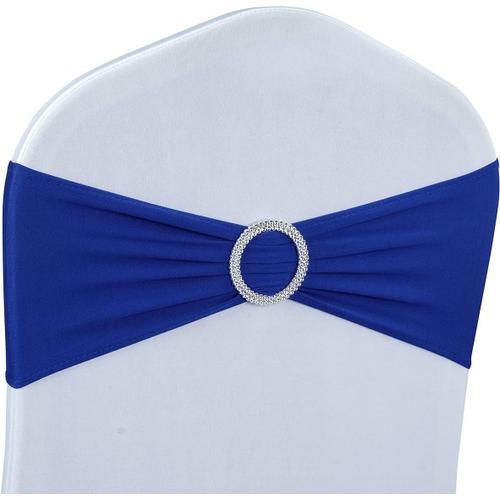 Lot De 30 N?uds De Chaise Extensibles En Élasthanne De Qualité Supérieure Avec Boucle Coulissante,Attaches De Chaise Universelles Pour Fête De Mariage, Réception, Banquet (Bleu Roi)