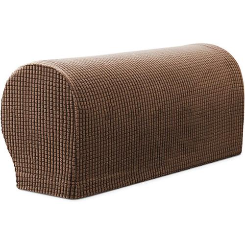 Lot De 2 Housses D'accoudoir De Fauteuil, Extensibles, Antidérapantes En Polyester Élasthanne Pour La Protection De Meubles (Café)