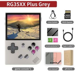 Rg35xx Console De Jeu Vidéo Portable - 64 Go 5000 Jeux - Gris Gameboy - Jeux Vidéo Retro