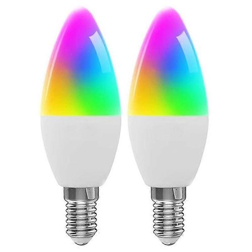 2pcs Wifi Smart Led Light Alexa Commande Vocale Rgbcw Lampe De Table E14 Interface De Lampe De Table Tuya Smart