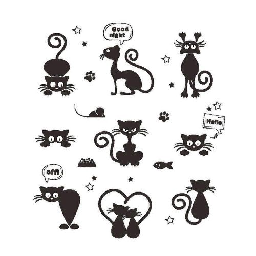 Bande Dessinée Chat Interrupteur De Lumière Téléphone Autocollants Muraux pour Chambres D¿enfants Bricolage Décoration De La Maison Animaux Stickers Muraux