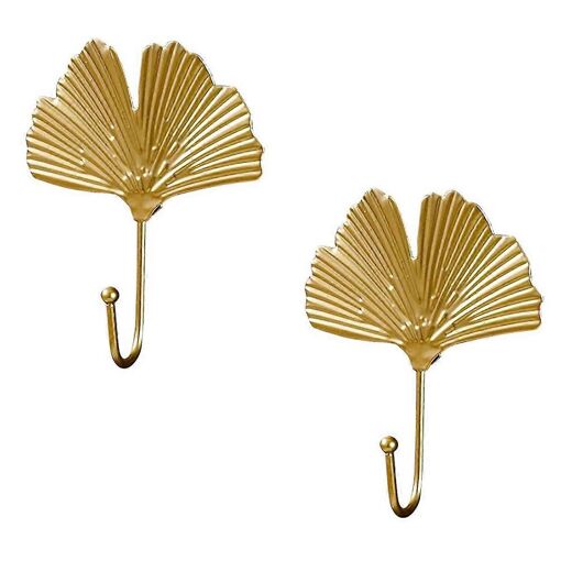 Porte-manteaux Porte-manteau doré pour clé, feuilles décoratives Cr...