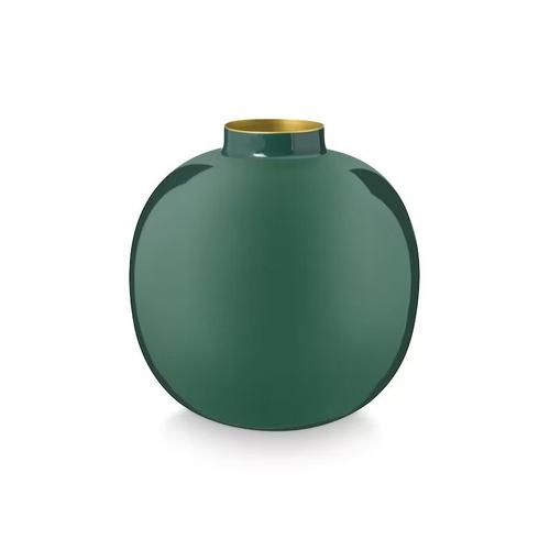 Vase métal vert foncé