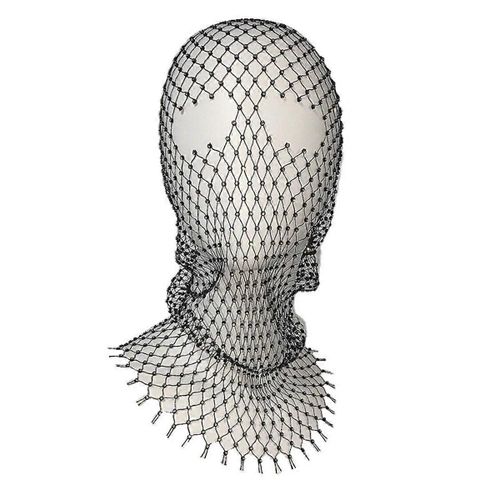 Bijou Strass Maille Masque Carnaval Étincelant Casque Boîte De Nuit Accessoires Pour Femmes Noir