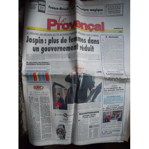 Le Dernier Numéro De "Le Provençal" N° 18933 Du 3 Juin 1997