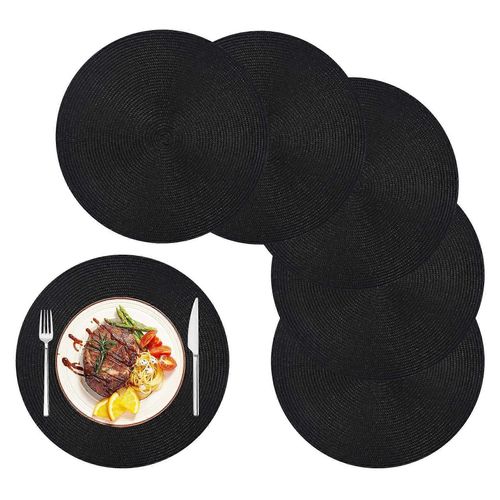 Sets De Table Tressés Ronds Lot De 6 Sets De Table Pour Tables À Manger Tissés Lavables Antidérapants Sets De Table 15