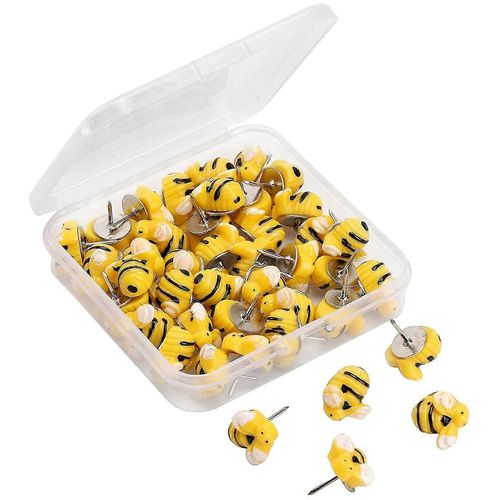 30 Pcs Abeille Push Pins En Forme D¿Abeille Artisanat Embellissement Punaises Décoratives Pour Bureau De Panneau De Liège Ou H