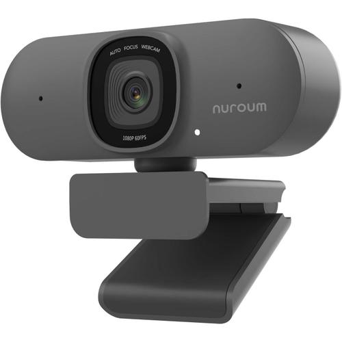 Nuroum V15-AF 2K Webcam avec Double Microphones,Webcam 1080P 60fps Full HD Caméra PC, 75°Grand Angel, Autofocus, Couvercle de Privacité, USB Plug&Play Webcam PC pour Vidéoconférence/Windows/Mac/Laptop