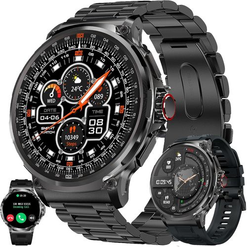 Montre Connectée Homme Avec Appel Bluetooth, Batterie 710 Mah, 5atm Étanche, Smartwatch Avec 123 Modes Sportifs Tracker D'activité, Sommeil, Spo2, Smart Watch Pour Ios Android (Noir)