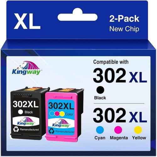 302xl Cartouches D'encre Pour Hp 302 Xl Compatible Avec Hp Deskjet 3630 3636 3639 2130 1110 Envy 4520 4525 4524 4527 Officejet 3831 4650 4658 3833 (1 Noir, 1 Couleur)