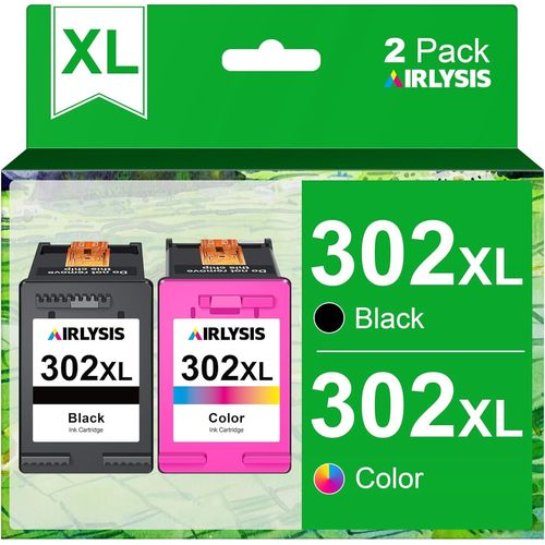 302xl Cartouches D'encre Remplacement Pour Hp 302 Xl Noir Et Couleur Pour Hp Deskjet 3630 3632 3639 Envy 4520 4525 4527 Officejet 3831 3833 3830 (1 Noir, 1 Tri-Colore)
