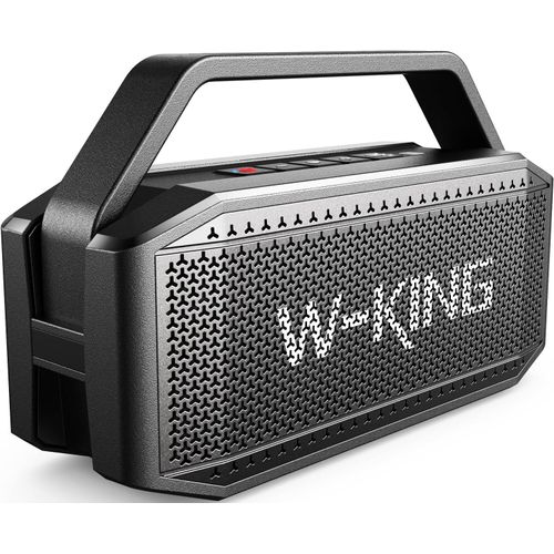 Enceinte Bluetooth Puissante, 60W(100W Peak) Portable Haut-Parleur Bluetooth étanche Chantier sans Fil, Basses Profondes/Batterie externe/appairage/40H/TF/AUX/EQ, Grand Fête Extérieur Boombox